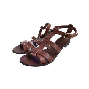 J. Crew Carsen Made-in-Italy Leather Sandal Slingback Women's 9 Boho Fisherman